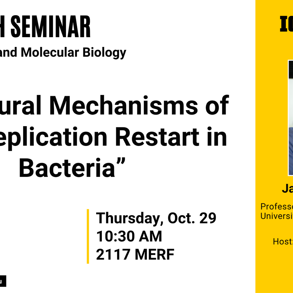 Biochemistry Seminar: "Structural Mechanisms of DNA Replication Restart in Bacteria" promotional image
