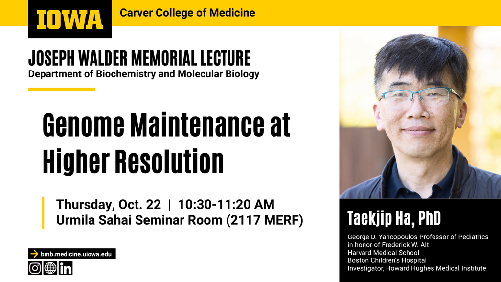 Joseph Walder Memorial Lecture with Dr. Taekjip Ha, Harvard Medical School promotional image